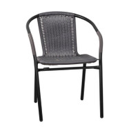 Flash Furniture Gray Rattan Indoor-Outdoor Restaurant / Patio Stack Chair (2-pack) - 2-TLH-037-GY-GG