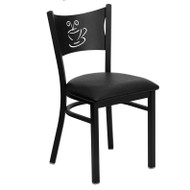 Flash Furniture Coffee Back Metal Restaurant Chair with Black Vinyl Seat - XU-DG-60099-COF-BLKV-GG