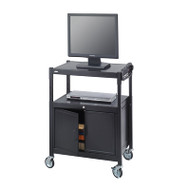 Safco Steel Adjustable AV Cart with Cabinet -  8943