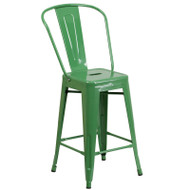 Flash Furniture Green Metal Indoor-Outdoor Counter Height Chair 24"H - CH-31320-24GB-GN-GG