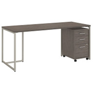 Kathy Ireland by Bush Method Collection 72W Desk with Mobile Pedestal Cocoa - MTH014COSU