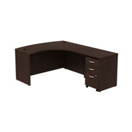 Bush Business Furniture Series C Package L-Shaped Desk with Mobile File Cabinet in Mocha Cherry - SRC007MRRSU
