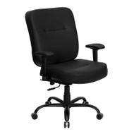 Flash Furniture Hercules Series Big & Tall Black Leather Office Chair with Arms - WL-735SYG-BK-LEA-A-GG