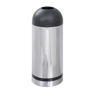 Safco Open Top All Chrome/Black Receptacle - 9871