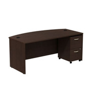 Bush Business Furniture Series C Package Bowfront Desk with 2-Drawer Mobile Pedestal Mocha Cherry - SRC0020MRSU