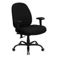Flash Furniture Hercules Series Big & Tall Black Fabric Executive Office Chair with Arms - WL-715MG-BK-A-GG