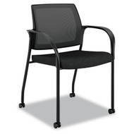 HON Ignition Series Mesh Back Mobile Stacking Chair Black - IS107NT10