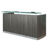 Mayline Medina Reception Station with Two File Pedestals Gray Steel - MNRSBF-LGS