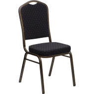 Flash Furniture Hercules Series Crown Back Stacking Banquet Chair with Black Patterned Fabric - FD-C01-GOLDVEIN-S0806-GG