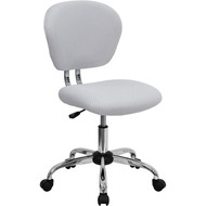 Flash Furniture Mid-Back White Mesh Task Chair with Chrome Base - H-2376-F-WHT-GG