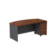 Bush Business Furniture Series C Executive Bowfront Desk 72" with 2-Drawer Mobile Pedestal Hansen Cherry - SRC0020HCSU