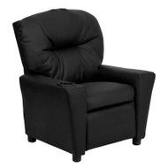 Flash Furniture Contemporary Kid's Recliner with Cup Holder Black Leather- BT-7950-KID-BK-LEA-GG