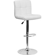 Flash Furniture Contemporary Quilted Vinyl Adjustable Height Barstool White - DS-810-MOD-WH-GG