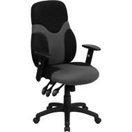 Flash Furniture High Back Ergonomic Black and Gray Mesh Task Chair with Adjustable Arms - BT-6001-GYBK-GG