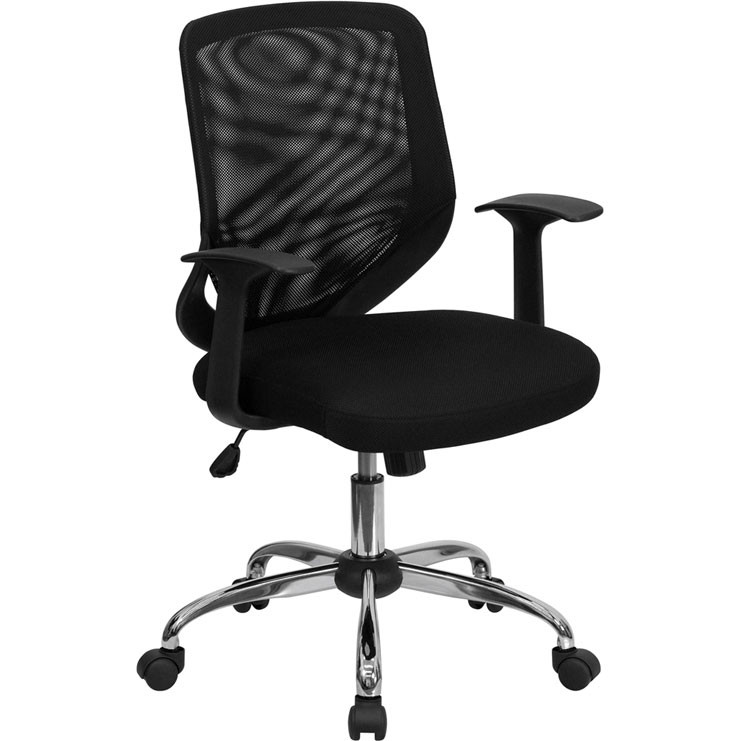 Flash Furniture Lf W95 Mesh Bk Gg Mid Back Office Chair Free Shipping