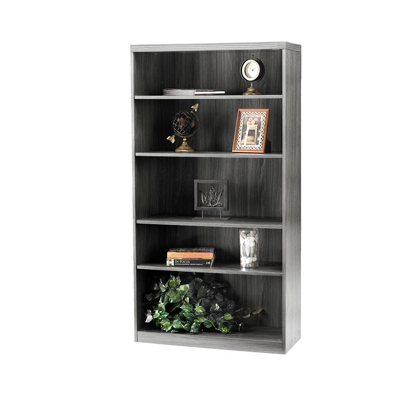 Mayline AB5S36LGS Aberdeen Bookcase 5 Shelf Gray Steel, Free Shipping!