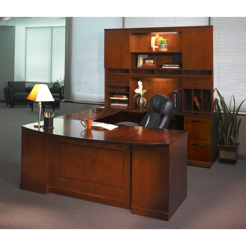 Mayline St5 Scr Sorrento Right U Shaped Bowfront Desk And Hutch