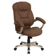 Flash Furniture Brown Microfiber Executive Side Chair with Sled Base