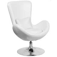 Flash Furniture Egg Series Reception Lounge Side Chair LeatherSoft White - CH-162430-WH-LEA-GG