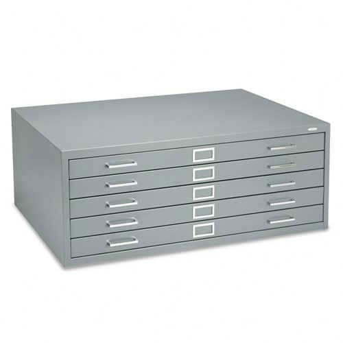 Safco 5-Drawer Steel Flat File for 36 x 48 Documents Gray