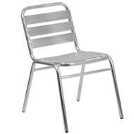 Flash Furniture Aluminum Commercial Indoor-Outdoor Restaurant Stack Chair with Triple Slat Back - TLH-015-GG
