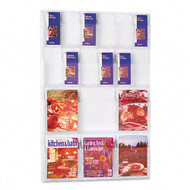 Safco Deluxe Clear Display - 12 Pamphlet, 6 Magazine Pockets - 5600CL