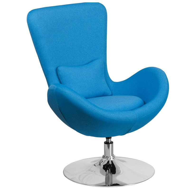 Flash Furniture Egg Series Reception Lounge Side Chair Aqua Fabric Ch 162430 Aq Fab Gg