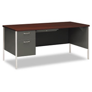 HON 34000 Series Single Pedestal Metal Desk 66" - 34974L