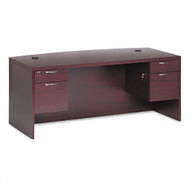 HON 11500 Series Valido Executive Bow Front Desk 72", Assembled - 11595