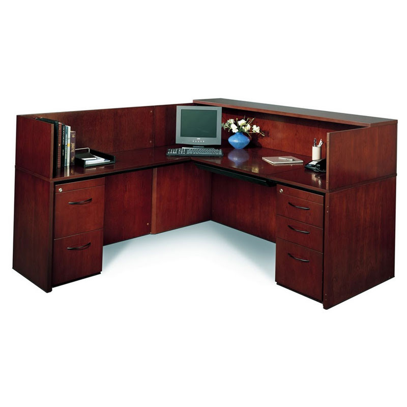 Mayline Crl72 Corsica L Shaped Reception Desk With Left Hand Return
