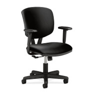 HON Volt Series Task Chair with Synchro-Tilt Black Leather with Heigh Adjustable T-Arms - 5703SB11T-ARMS
