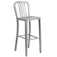 Flash Furniture Silver Metal Indoor-Outdoor Barstool 30"H (2-Pack) - CH-61200-30-SIL-GG