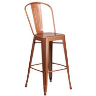 Flash Furniture Copper Metal Indoor-Outdoor Bar Height Chair 30"H - ET-3534-30-POC-GG