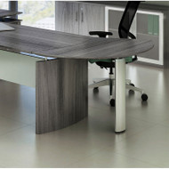 Mayline Medina Curved Desk Extension Left Gray Steel - MNEXTL-LGS