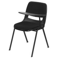 Flash Furniture Black Plastic Shell-Chair with Left Tablet - RUT-EO1-01-PAD-LTAB-GG