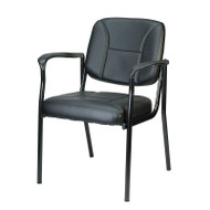 Eurotech by Raynor Dakota Black Vinyl Guest Chair with Arms - VS8012