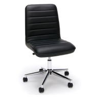 OFM Essentials Series Mid-Back Desk Chair Black Leather - ESS-2080-BLK