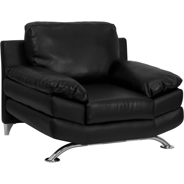 Flash Furniture Excel Series Plush Black Leather Chair With Curved Feet H 9742c Excel Chair Gg