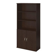 Bush Business Furniture Series C Elite 36W 5 Shelf Bookcase with Doors Mocha Cherry - SRE221MR