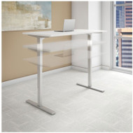 Bush Move 80 Series 48W x 24D Height Adjustable Standing Desk in White with Black Base - HAT4824WHBK