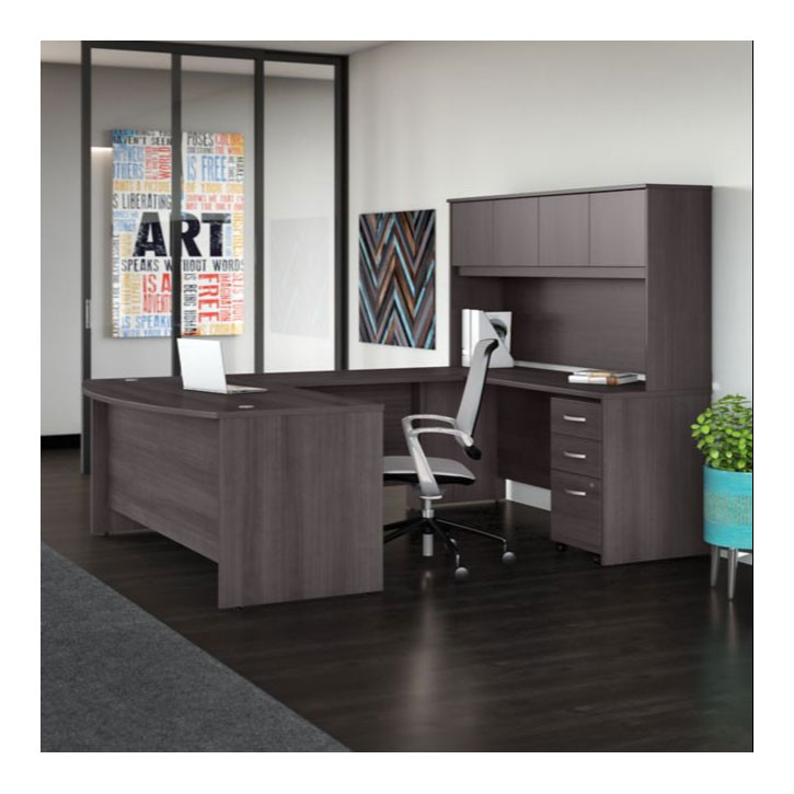 Bush Business Furniture Studio C Bow Front U Shaped Desk With
