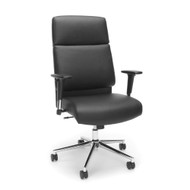 OFM High Back Leather Manager Chair with Chrome Base, Black - 568-BLK