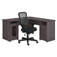 Bush Cabot Collection L-Shaped Desk 60"W with Chair Heather Gray - CAB039HRG