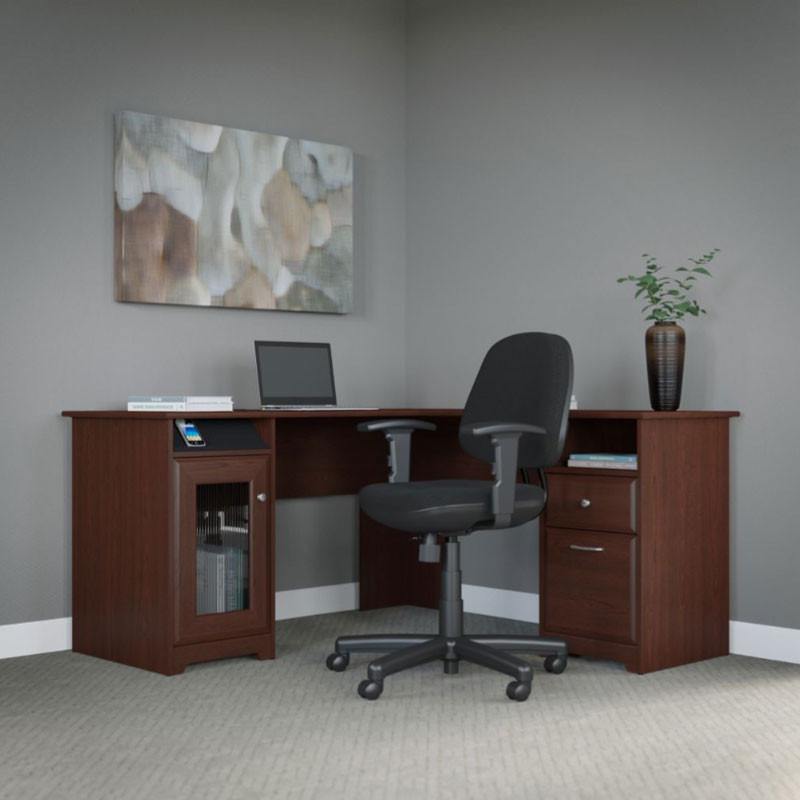 Bush Cab039hvc Cabot L Shaped Desk With Chair Free Image 1