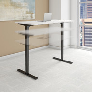 Bush Move 80 Series 48W x 30D Height Adjustable Standing Desk in White with Black Base - HAT4830WHBK