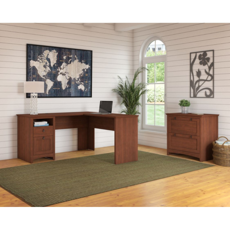 Bush Furniture Buv038sc Buena Vista L Shaped Desk Package Free