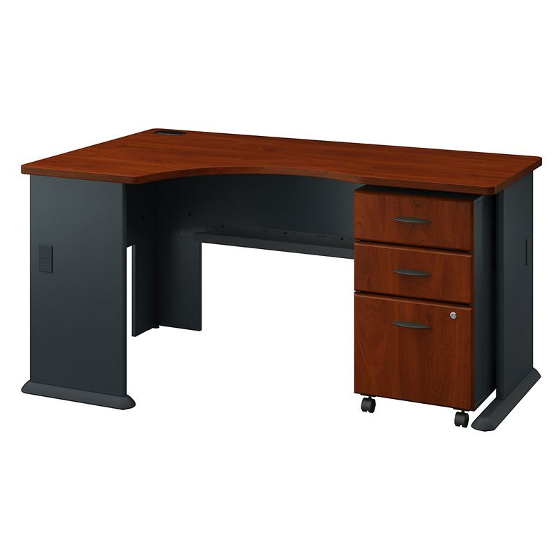Bush Business Series A Left Corner Desk With Cabinet In Hansen Cherry Sra074hcsu