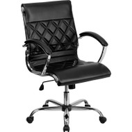 Flash Furniture Mid-Back Black LeatherSoft Executive Chair - GO-1297M-MID-BK-GG