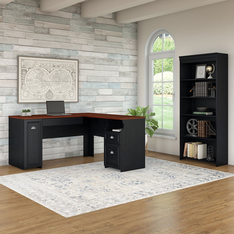 Bush Furniture Fairview L Shaped Desk Package Fv007ab Free Shipping