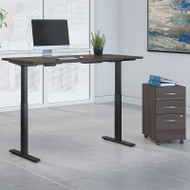 Bush Business Furniture Move 60 Series Height Adjustable Standing Desk w Storage Storm Gray 72 x 30 - M6S006SGSU